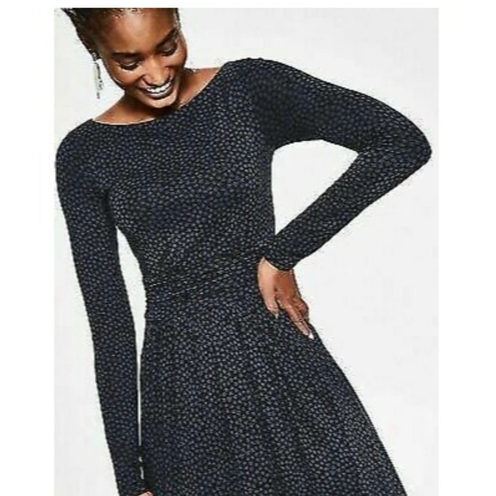 Boden Lucille black / blue jersey midi dress - Picture 2 of 8